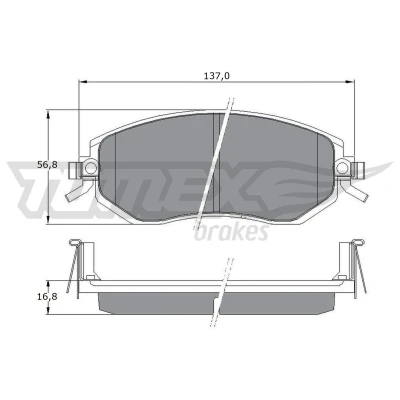 Billede af TOMEX brakes TX 17 65 Bremseklodser foraksel med akustisk advarsel for slid SUBARU: Forester III, IV, XV I, TOYOTA: GT86 Coupe