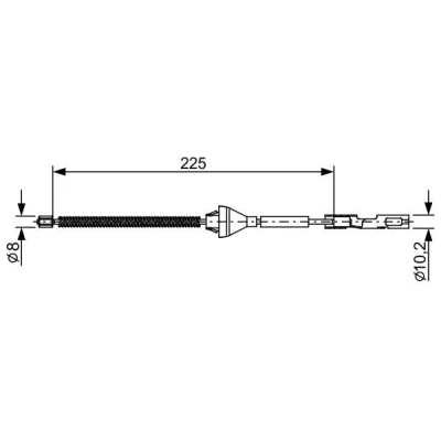 Billede af BOSCH 1 987 482 705 Håndbremsekabel 225 FORD: Focus 2 Kombi, Limousine,