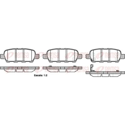 Billede af REMSA 0876.21 Bremseklodser bagaksel Inkl. slidadvarselskontakt NISSAN: Qashqai / Qashqai+2 I, Juke, X Trail