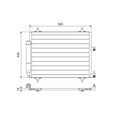 Billede af VALEO 817579 Kondensator med tørrer Aluminium 442 R 134a CITROËN: Jumpy II MPV