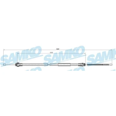 Billede af LPR C0611B Håndbremsekabel 1638/1303 Tromlebremse PEUGEOT: 206 Hatchback, SW, 206+ Hatchback