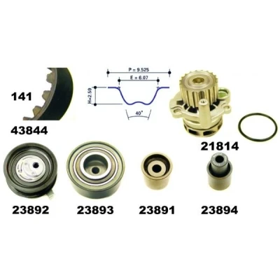 Billede af MAPCO 41844 Vandpumpe + Tandremssæt VOLKSWAGEN: Golf 4, 4 Variant, Bora Sedan, AUDI: A3 Hatchback, SKODA: Octavia I 1 Combi