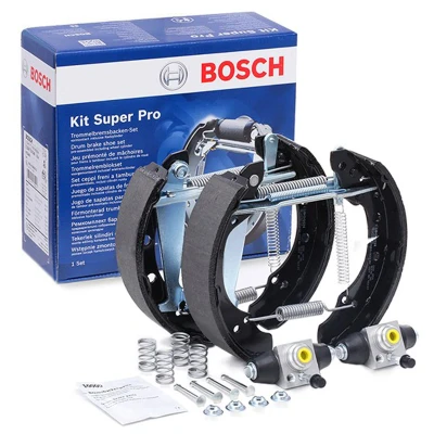 Billede af BOSCH 0 204 114 546 Bremsesæt, trommelbremser med tilbehør, hjulbremsecylinder VOLKSWAGEN: Fox Hatchback, Lupo / 3L, GOLF 2, SEAT: Mii