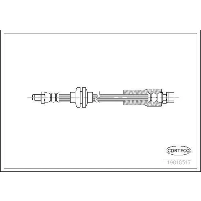 Billede af CORTECO 19018517 Bremseslange foraksel 381 AUDI: 200 C3 Avant, 90 B3
