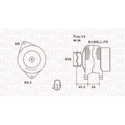 Billede af MAGNETI MARELLI 063731927010 Generator 14V 90A HYUNDAI: i30 I Hatchback, Stationcar, KIA: cee‘d Stationcar