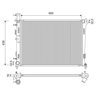 Billede af VALEO 701197 Radiator Aluminium 600mm 438mm 16mm