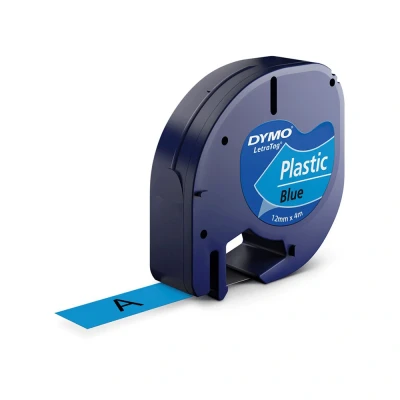 Billede af Dymo 91205 / 91225 sort på blå plastiktape 12 mm x 4 m Original S0721650