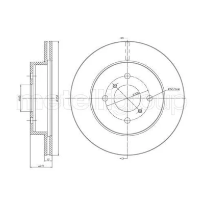 Billede af METELLI 23 0586 Bremseskiver 257,0 17,0 4 100,0 ventileret SUZUKI: Ignis 2, I