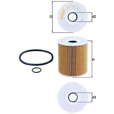 Billede af MAHLE ORIGINAL OX 156D1 Oliefilter Filterindsats OPEL: Omega B Sedan, Caravan