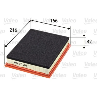 Billede af VALEO 585260 Luftfilter 42 166 216 Filterindsats med forfilter FORD: FIESTA 5, Fusion Stationcar, MINI: Hatchback, Cabriolet, MAZDA: 2 Hatchback