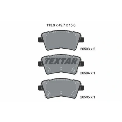 Billede af TEXTAR 2650301 Bremseklodser med akustisk advarsel for slid KIA: Optima / K5 Sedan, Sportswagon