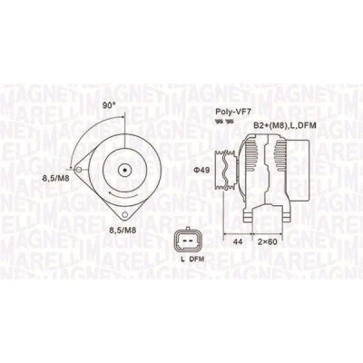 Billede af MAGNETI MARELLI 063731877010 Generator 14V 150A RENAULT: LAGUNA 2, TRAFIC 2 Bus