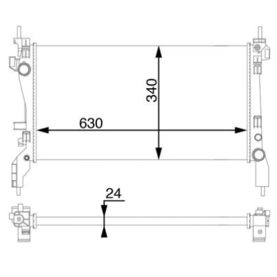 Billede af MAHLE ORIGINAL CR 1122 000S Radiator 630 340 23 Mekanisk fuget køleripper FIAT: Fiorino III Van / Stationcar
