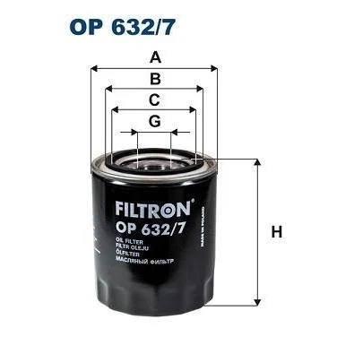 Billede af FILTRON OP 632/7 Oliefilter M 26 X 1.5 Påskruet filter KIA: SORENTO 1, HYUNDAI: H 1 Cargo, Van