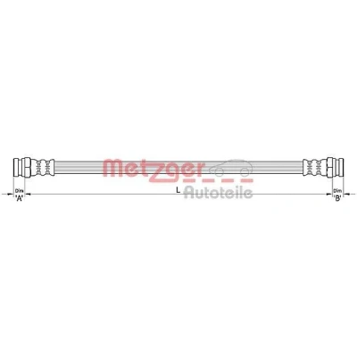 Billede af METZGER 4110311 Bremseslange 169 FIAT: Panda II Hatchback, 500 Hatchback