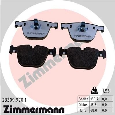 Billede af ZIMMERMANN 23309.970.1 Bremseklodser Forberedt til slidindikator Billede svarer leveringsomfang BMW: 5 Touring, 3 Sedan, Sedan