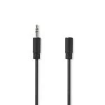 Billede af Stereo Audio kabel 3.5 mm Hanstik Hunstik Nikkelplateret 5.00 m Runde Sort Box