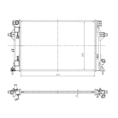 Billede af NRF 550035 Radiator Aluminium 610 410 16 Loddet køleripper