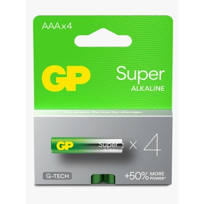 Billede af GP Super Alkaline G TECH AAA/LR03 Batterier 4 Pak