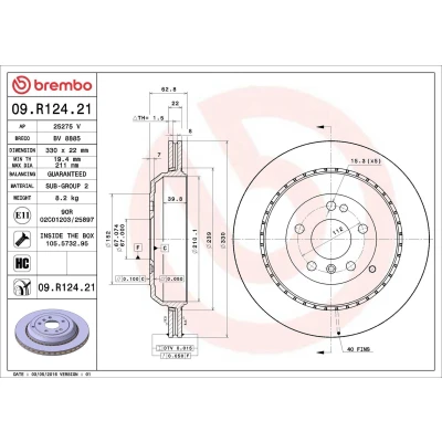 Billede af Bremseskive BREMBO 09.R124.21