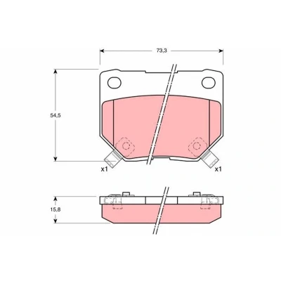 Billede af TRW GDB1007 Bremseklodser med akustisk advarsel for slid NISSAN: 300ZX Coupe