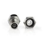 Billede af F Connector Lige Han Nikkelplateret 75 Ohm Slå til Kabeldiameter: 7.0 mm Kobber Sølv 2 stk. Window Box
