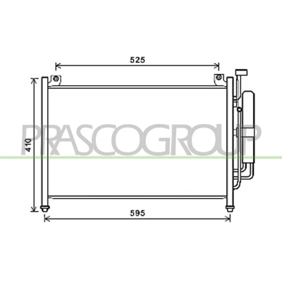 Billede af PRASCO MZ309C001 Kondensator med tørrer 12mm 9mm Aluminium 615mm R134a MAZDA: 2 Hatchback