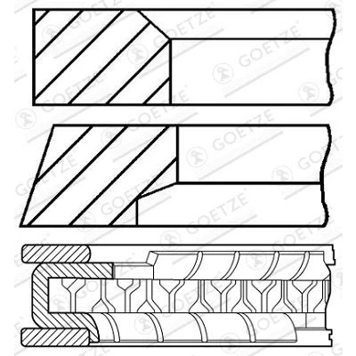 Billede af GOETZE ENGINE 08 433700 00 Stempelringsæt 75 HONDA: CIVIC 6 Hatchback
