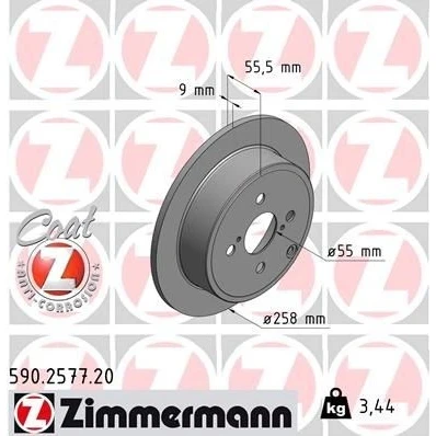 Billede af Bremseskive ZIMMERMANN 590.2577.20