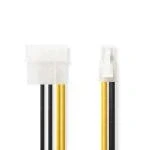 Billede af Intern Strømkabel P4 Han Molex Guldplateret 0.20 m Runde PVC Gul / Sort Plastikpose
