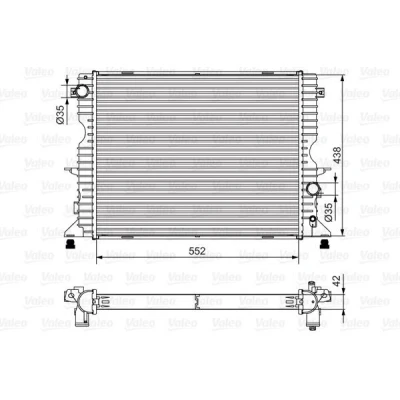 Billede af VALEO 701545 Radiator Aluminium 438 552 42 uden kølemiddelregulering Loddet køleripper LAND ROVER: Defender SUV Cabriolet,