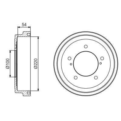 Billede af BOSCH 0 986 477 236 Bremsetromler 261,5 bagaksel SUZUKI: Grand Vitara 1 SUV, Jimny SUV
