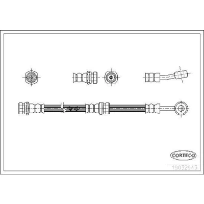 Billede af CORTECO 19032943 Bremseslange foraksel 490