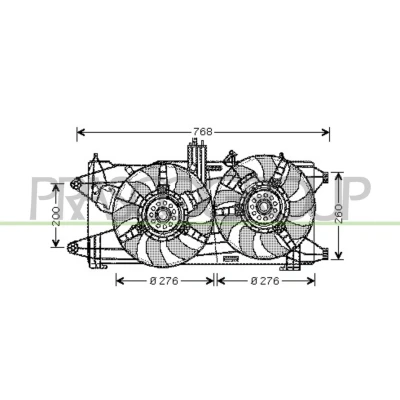 Billede af PRASCO FT907F004 Køleventilator 276 12 105 270 med kølerventilatorramme (karm)