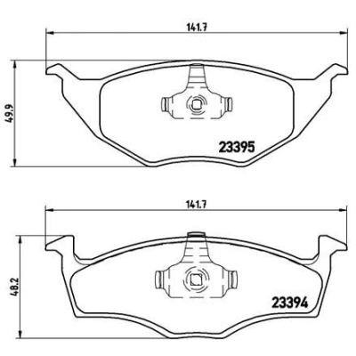 Billede af BREMBO P 85 055 Bremseklodser Ekskl. slidadvarselskontakt med stempelklips uden tilbehør VOLKSWAGEN: Lupo / 3L