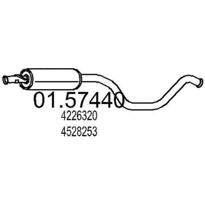 Billede af MTS 01.57440 Midterste Lyddæmper 1460 SAAB: 9 3 Hatchback