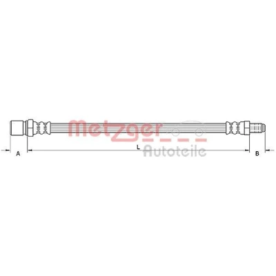 Billede af METZGER 4110805 Bremseslange 360 FORD: KA Hatchback, FIAT: 500 Hatchback