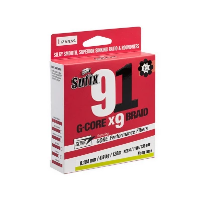Billede af Sufix 91 Braid 150m Neon Chartreuse 0,104mm