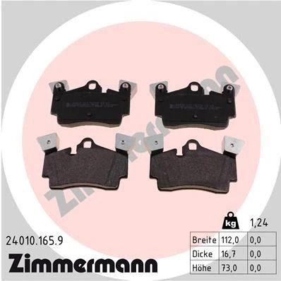 Billede af ZIMMERMANN 24010.165.9 Bremseklodser Billede svarer til leveringsomfang AUDI: Q7, PORSCHE: Cayenne