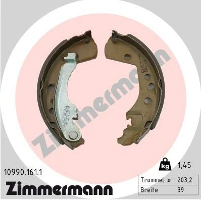 Billede af ZIMMERMANN 10990.161.1 Bremsebakker 203mm 39mm med arm, Billede svarer til leveringsomfang