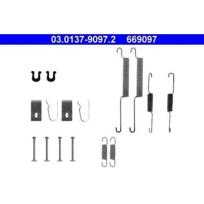 Billede af ATE 03.0137 9097.2 Tilbehørssæt, bremsebakker HONDA: CIVIC 6 Hatchback, 5 Coupe