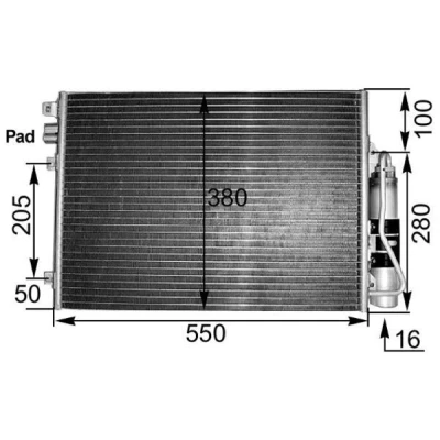 Billede af MAHLE ORIGINAL AC 303 000S Kondensator med tørrer 12 8,4 509, 550 RENAULT: CLIO 2