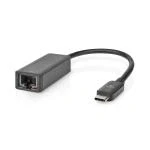 Billede af USB netværksadapter 3.2 Gen 1 2.5 Gbps C Han RJ45 Hun 0.20 m Runde Nikkelplateret Tinkobber Sort Box