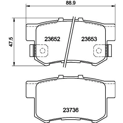 Billede af HELLA 8DB 355 009 581 Bremseklodser med akustisk advarsel for slid HONDA: CIVIC 7 Hatchback, CR V 2, Integra II Coupe