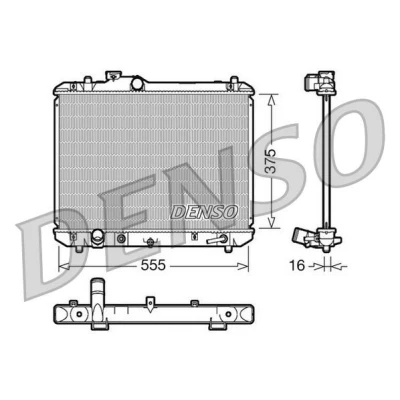 Billede af DENSO DRM47007 Radiator Aluminium 375 555 16 SUZUKI: SWIFT 3