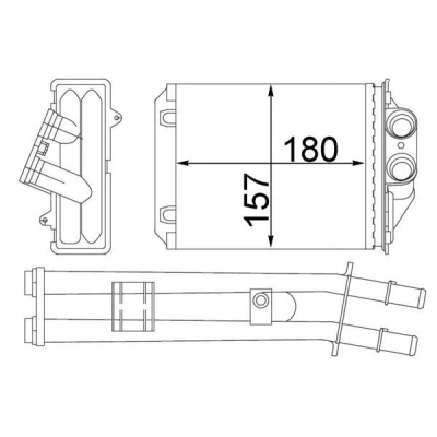 Billede af MAHLE ORIGINAL AH 213 000S Varmeveksler FIAT: Panda II Hatchback, FORD: KA Hatchback