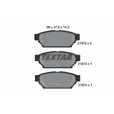 Billede af TEXTAR 2187202 Bremseklodser med akustisk advarsel for slid MITSUBISHI: Carisma Hatchback, Sedan