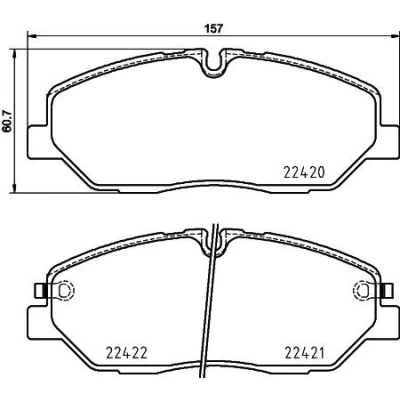 Billede af HELLA 8DB 355 025 751 Bremseklodser med akustisk advarsel for slid tilbehør HYUNDAI: