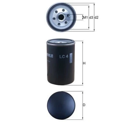 Billede af MAHLE ORIGINAL LC 4 Luftfilter 119,5 76,5 Påskruet filter