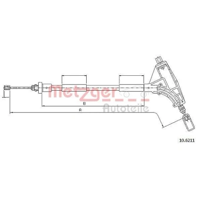 Billede af METZGER 10.6211 Håndbremsekabel foran 1700/1405 COFLE PEUGEOT: 406 Coupe, Stationcar